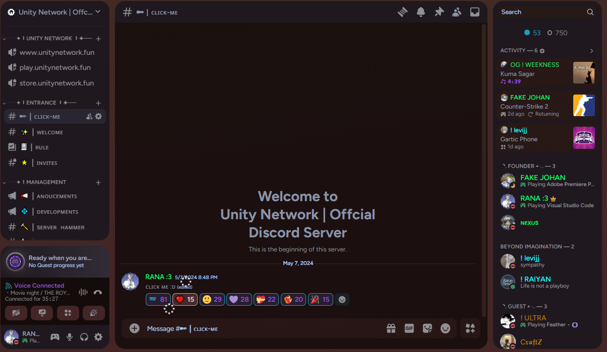 Unity Network Discord gallery 1